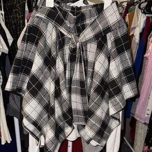 Amazon Asymmetrical Plaid Skirt in Black and White